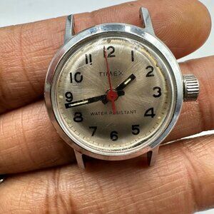 3/$30 Vintage Timex Watch Women Silver Tone Case Only No Band 29MM Manual Wind